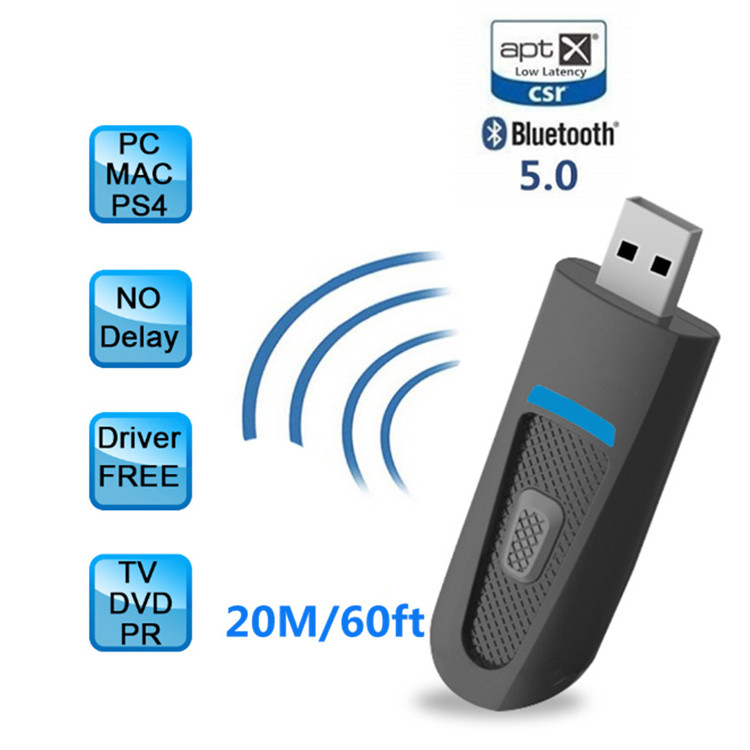 aptx LL Low Latency USB Bluetooth Audio Transmitter Adapter for TV PC Laptop